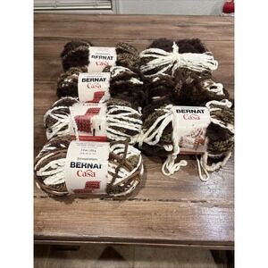 Yarnspirations Bernat Casa Yarn Super Bulky Tawny Brown X5